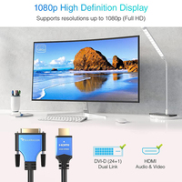 Cable de Video HDMI DVI Bidireccional Chapado en Oro, Cable de Conexión DVI HDMI de Dos Vías para PC, Laptop, Monitor HD