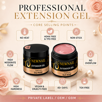 Gel de Construction Auto-Égalisant Sans HEMA Marque Blanche 30g – Fournitures pour Ongles Professionnels Salon – Gel Liquide Dur ou Souple