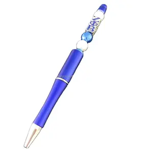 Nouveau stylo à bille à perles personnalisé avec logo sororité grecque Zeta Phi Beta lettre ZPB pendentif stylo à bille Club fournitures scolaires de bureau