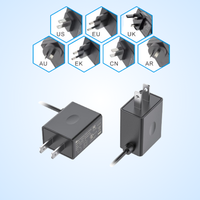 Certifié EN62368/EN60335 100-240V 50-60Hz AC/DC 18W Efficiency VI Power Adapter EU Plug 12V/9V/5V 2A/3A LED Light PC Material