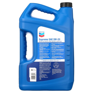 Aceite de Motor Sintético Chevron Supreme Antidesgaste 5W-20, Botellas de 5 Cuartos, Lubricante Automotriz Estadounidense - Product Image 2