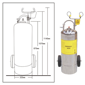 Station de lavage oculaire d'urgence industrielle Histay 45L, en acier inoxydable 304, portable - Product Image 5