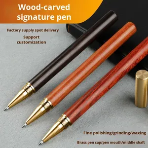 Bolígrafo Personalizable de Madera de Palisandro y Ébano Negro con Detalles en Latón y Plástico, Regalo Corporativo Creativo - Product Image 3