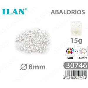 Ilan Abalorios Perline Rotonde Trasparenti da 8mm 15g per Creazione di Gioielli - Product Image 1