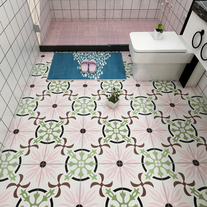 300x300mm Bắc Âu mờ terrazzo thủ công chắp vá màu hồng 3D Ma rốc tráng men gạch trong nhà và ngoài trời sàn gạch ốp tường - Product Image 5