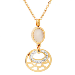 Collier pendentif géométrique en or avec incrustation de zircon, bijou à porter au quotidien, cadeau - Product Image 5