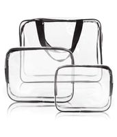 Adapté aux besoins du client De Lavage De Toilette de Voyage De Bain Sac Transparent EN PVC