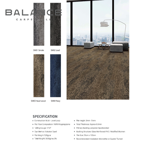 Дешевая цена, съемный толстый коммерческий декоративный ковер с переплетением, ковер из жаккардовой плитки для офиса - Product Image 4