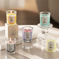 Bougie en cire végétale parfumée sans fumée, style nordique, pot en verre, luxe minimaliste, style Ins, décoration d'intérieur, cadeau idéal pour anniversaire et fêtes, best-seller