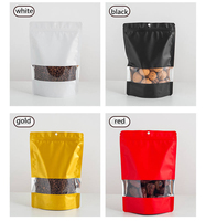 Sachets Mylar personnalisés anti-odeur, petits, mini, refermables, à fond plat, avec fenêtre, en noir mat