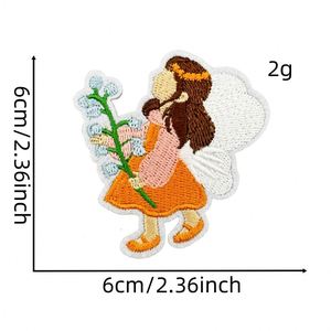 Iron on Embroidered Cute Spring Flower Angel butterfly Bowknot <b>Bee</b> House Mushroom Patches for Kid Clothes Bag Decoration - Product Image 3