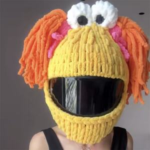 Masque <span class=keywords><strong>de</strong></span> capuche en laine tricotée à la main, drôle et créatif, cornes <span class=keywords><strong>de</strong></span> diable, <span class=keywords><strong>bonnet</strong></span> monstre, couvre-<span class=keywords><strong>casque</strong></span> <span class=keywords><strong>de</strong></span> <span class=keywords><strong>moto</strong></span> intégral, cagoule, chapeau au crochet - Product Image 2