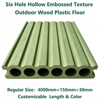 Terrasse en composite bois-polymère étanche à faible entretien 4000x150x30mm creuse 6 trous gaufrée antidérapante pour extérieur et jardin
