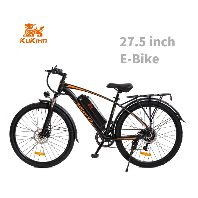 Stokta 2024 en moda KuKirin V3 27.5 inç bisiklet bisiklet elektrikli ecotric yağ lastik elektrikli bisiklet ayrılabilir pil ile
