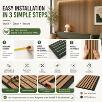 Panneau acoustique en feutre PET, panneau d'absorption acoustique en fibre de polyester, panneau mural acoustique NRC 0.85 pour cinéma maison, studio