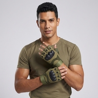 Gants tactiques demi-doigts en coton pour l'extérieur, antidérapants, résistants au froid, avec protection des articulations, anti-abrasion, pour la conduite - Vente en gros