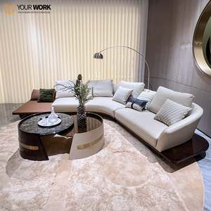 Ensemble de canapés de bureau de luxe en cuir PU, mobilier de haute qualité pour salon, cuisine, bureau de PDG, espace de détente - Product Image 5