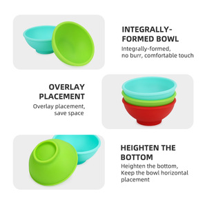 Juego de mini tazones de silicona, 4 piezas, redondos, de color sólido, aptos para microondas, para viaje, plato para salsa de soja - Product Image 4