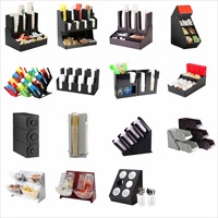 Organisateur de buffet commercial multi-options avec porte-serviettes et porte-condiments pour hôtel, restaurant, traiteur