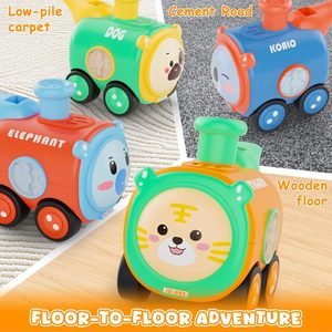 4 Coches de Juguete de Empuje y Avance para Niños Pequeños, Vehículos de Fricción para Bebés, Juguetes con Silbato para Infantes - Product Image 1