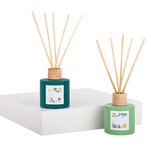 Hương liệu hương thơm chai tròn 100ml 200ml Rỗng đầy màu sắc sậy khuếch tán chai thủy tinh với gậy bán buôn - Product Image 2