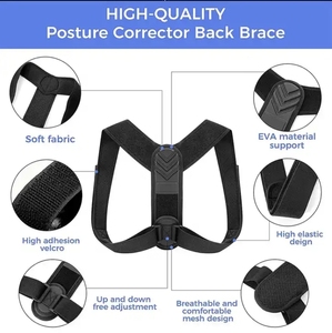 Bande de mise en forme en néoprène respirant mince peau claire fixation du dos ceinture de soutien de redressement exclusive transfrontalière pour femmes hommes - Product Image 3
