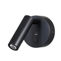 Lampe murale d'hôtel en aluminium 5W Dimmable Angle d'éclairage réglable Lampe de lecture LED de chevet montée en surface