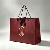 Sacs en papier de luxe de grande taille avec logo personnalisé imprimé, emballages recyclables, sacs en papier pour vêtements, cadeaux, shopping, avec poignée