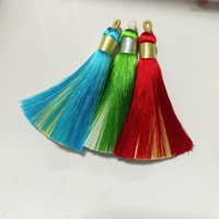 Sjzmm échantillon gratuit 8cm grands glands de soie frange glands de fil de soie multicolores pour la fabrication de bijoux