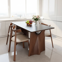 Table à manger moderne et simple en bois de frêne massif avec plateau en pierre, mobilier de luxe léger pour restaurant et maison, ensemble de chaises pour petit appartement