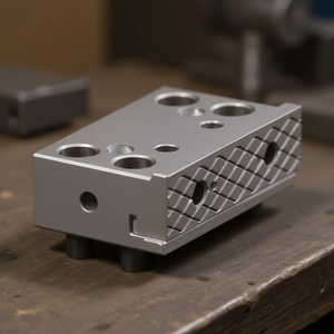 Support de mâchoire descendante pour étau modulaire avec surface de serrage réglable et trous percés de précision pour une maintien sécurisé des pièces. - Product Image 3
