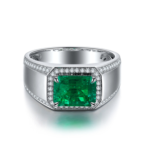 Spot New Products 925 <strong>Silver</strong> Ring Lab Grown <strong>Emerald</strong> Ring <strong>Emerald</strong> Ring Man Ror <strong>Jewelry</strong> - Product Image 2