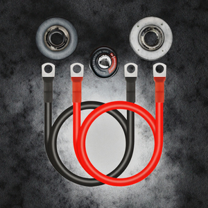 Lpluziyyds <b>Battery</b> Inverter <b>Cable</b> 2-Pack 2 AWG/25mm 100cm 12V Red Black Car Charging M10 Ring Terminals Copper Wire Truck - Product Image 3