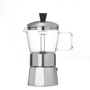 Respetuoso del medio ambiente, 6 tazas de café espresso de alta calidad, cafetera Moka Glass - Product Image 2