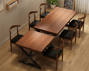 Juego <span class=keywords><strong>de</strong></span> Mesa y Sillas <span class=keywords><strong>de</strong></span> <span class=keywords><strong>Comedor</strong></span> <span class=keywords><strong>de</strong></span> Madera Maciza Estilo Nórdico <span class=keywords><strong>para</strong></span> Apartamentos <span class=keywords><strong>Pequeños</strong></span>, Propiedades <span class=keywords><strong>de</strong></span> Alquiler y Uso Doméstico - Sin Ensamblaje, Personalizable - Product Image 4