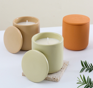 Lớn 10oz 12oz vàng đỏ óng ánh nến lọ sang trọng độc đáo massage Kính <span class=keywords><strong>container</strong></span> với nắp đậy Jar để làm cho nến - Product Image 3