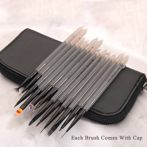 Ensemble de pinceaux à ongles en acrylique personnalisés OEM, style japonais, pour nail art, ombré, French manucure, gel, liner ultra-fin, pinceaux de manucure - Product Image 3