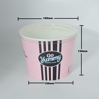 Seau à popcorn en papier ondulé, bol à popcorn pliable et compatible micro-ondes avec couvercle, sans BPA, antiadhésif pour le home cinéma