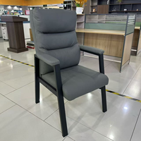 Chaise de bureau moderne et simple pour la maison, confortable, durable, avec structure en métal et revêtement en cuir PU