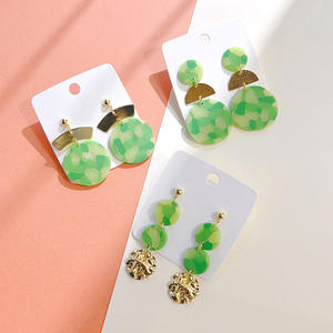 Rétro Géométrique Bar Drop Dangle Boucles D'oreilles Léopard <span class=keywords><strong>Couches</strong></span> pour Femmes Filles Rêve Ciel Polymère Argile Léger Déclaration Bijoux - Product Image 4