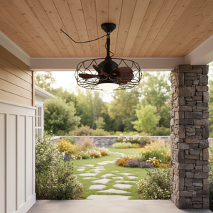 Hanging Cage Fandelier Industrial Vintage Gazebo Kitchen <strong>Loft</strong> Island Using Swag Light Fan - Product Image 3