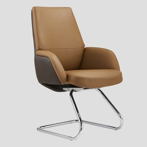 Chaises de conférence pour visiteurs, de couleur marron, fabriquées sur mesure, en cuir PU, pour salle de réunion, chaise de bureau - Product Image 1