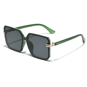 2024 Big frame square metal fittings rivets Korean style trendy sunglasses