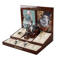 Support de Présentation de Montres en Bois de Luxe Personnalisé avec Logo, Anneau en C et Coussin, Écologique, Prix Usine HUAXIN, Idéal pour les Magasins de Détail