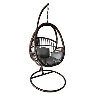 Meubles d'extérieur, balançoires de patio, balançoires suspendues en forme d'œuf, chaises <span class=keywords><strong>cocon</strong></span> avec support en métal, <span class=keywords><strong>chaise</strong></span> suspendue en rotin tressé pour l'intérieur et le jardin - Product Image 3