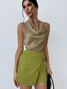 Débardeurs <span class=keywords><strong>en</strong></span> satin tendance pour femmes, coupe ample, sans manches, <span class=keywords><strong>col</strong></span> <span class=keywords><strong>en</strong></span> <span class=keywords><strong>V</strong></span>, chemisiers, hauts - Product Image 2