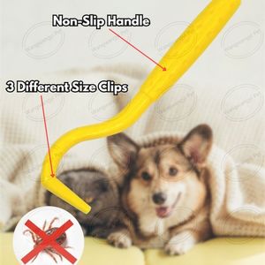 Ensemble de 3 pinces anti-tiques et puces pour animaux de compagnie, antidérapantes, multi-tailles, pour chiens et chats - Product Image 6