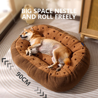 Canapé-lit pour chien amovible et chaud en peluche douce avec rebord surélevé pour chiens et chats de petite, moyenne et grande taille – Vente en gros