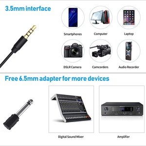 Micrófono de condensador con interruptor de un botón, micrófono de condensador de 3,5 MM, con solapa de Metal, para estudio, Cables de sonido - Product Image 5