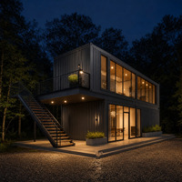 Maison mobile sur mesure, villa modulaire de luxe préfabriquée, structure en acier, maisons miniatures sur mesure avec terrasse